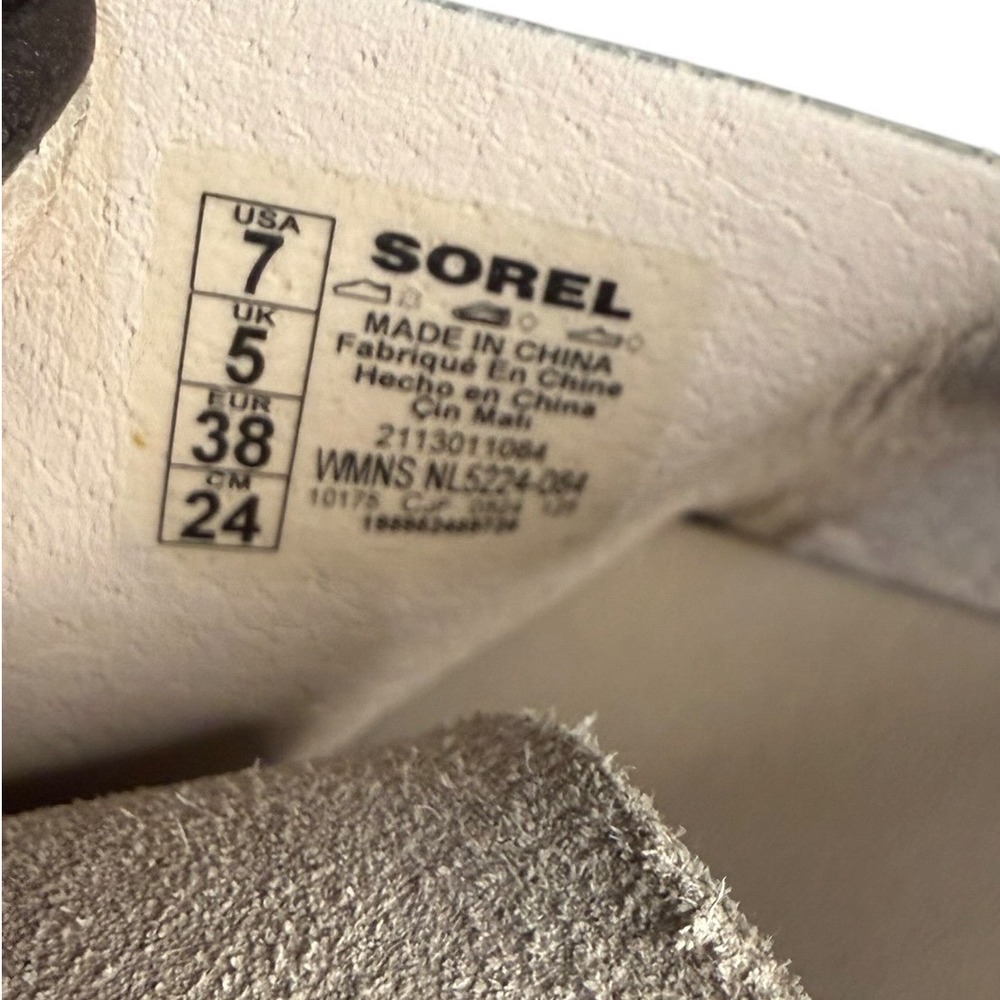 Sorel Beige Cameron Flatform Sandal Leather Suede Women's Size 7 - Picture 7 of 10